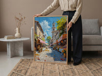 Salamanca Market Tent City Poster, Sandstone Town Home Decor - Australia City Bright Summer Escape