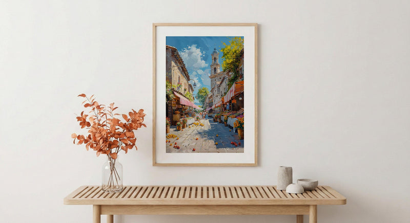 Salamanca Market Tent City Poster, Sandstone Town Home Decor - Australia City Bright Summer Escape