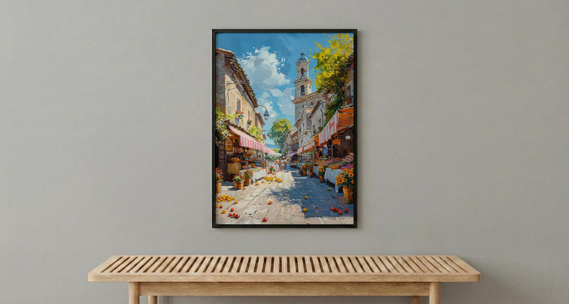 Salamanca Market Tent City Poster, Sandstone Town Home Decor - Australia City Bright Summer Escape