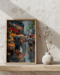 Melbourne Market Hall City Poster, Historic City Home Decor - Vibrant Australia Town Summer Landscape