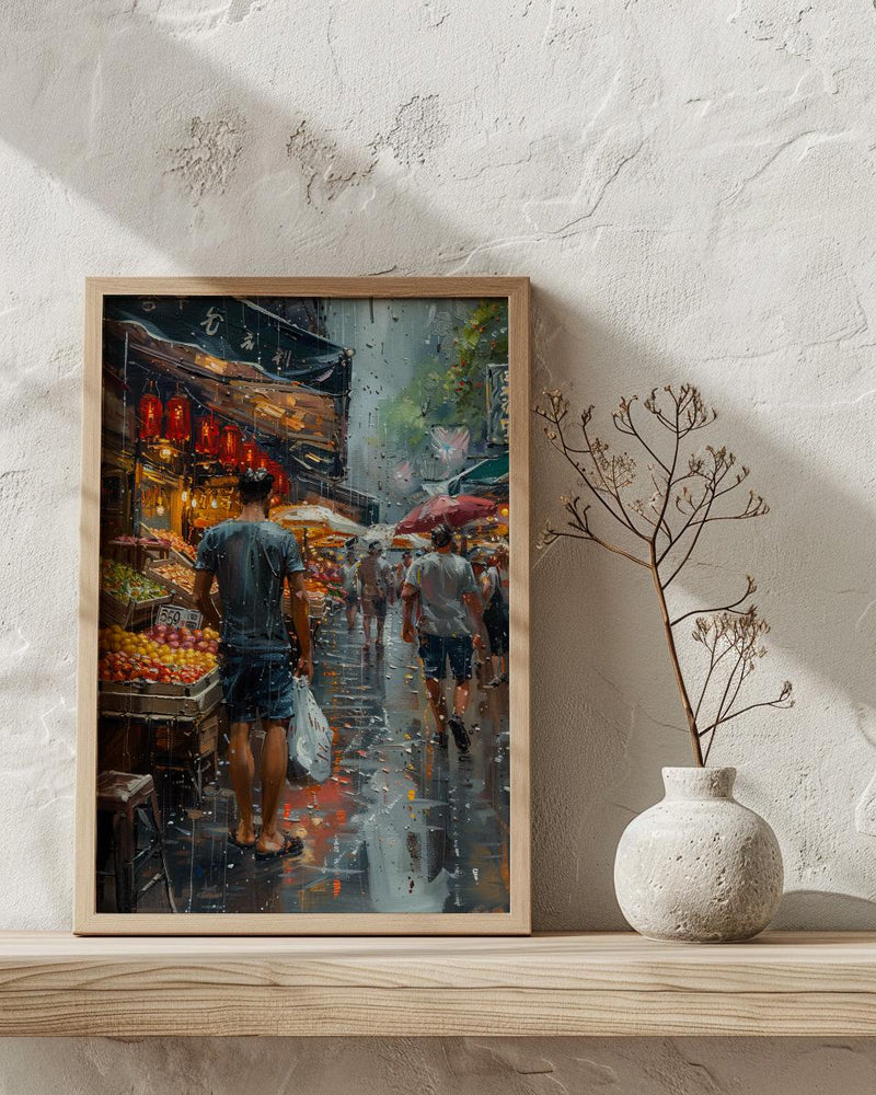 Melbourne Market Hall City Poster, Historic City Home Decor - Vibrant Australia Town Summer Landscape