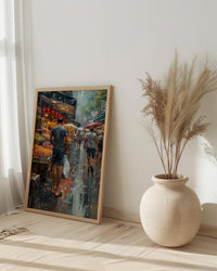 Melbourne Market Hall City Poster, Historic City Home Decor - Vibrant Australia Town Summer Landscape