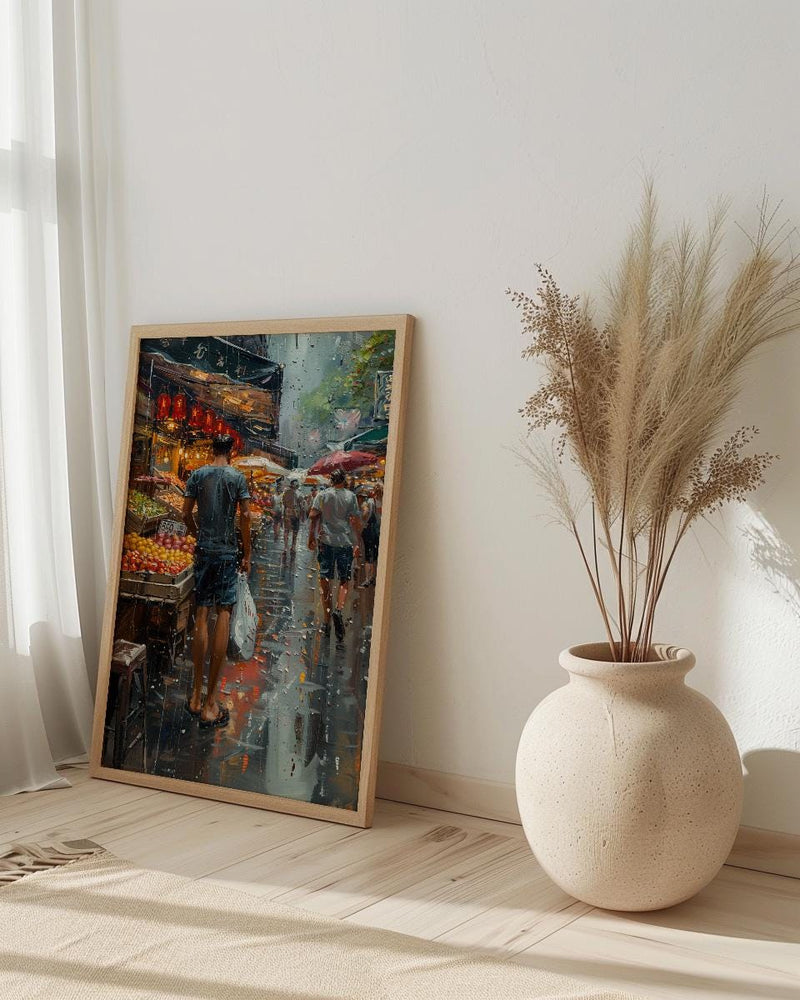Melbourne Market Hall City Poster, Historic City Home Decor - Vibrant Australia Town Summer Landscape