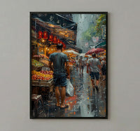 Melbourne Market Hall City Poster, Historic City Home Decor - Vibrant Australia Town Summer Landscape