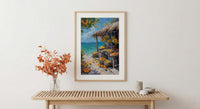 Tahiti Pearl Market Coast Poster, Island Jewelry Home Decor - Turquoise Ocean Town Summer Holiday