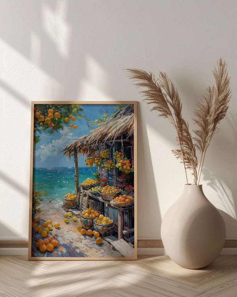 Tahiti Pearl Market Coast Poster, Island Jewelry Home Decor - Turquoise Ocean Town Summer Holiday