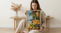 Moorea Fruit Stand Art Print, Green Coconut Home Decor - Tropical Island Town Summer Escape
