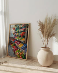 Adelaide Food Market Wall Art, Summer Fruit Home Decor - Historic City Morning Town Landscape