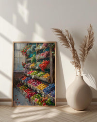 Adelaide Food Market Wall Art, Summer Fruit Home Decor - Historic City Morning Town Landscape