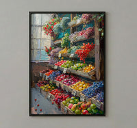 Adelaide Food Market Wall Art, Summer Fruit Home Decor - Historic City Morning Town Landscape