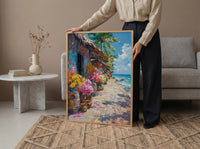 Tonga Tapa Market Town Poster, Polynesian Cloth Home Decor - Warm Cultural Town Summer Getaway