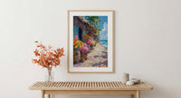 Tonga Tapa Market Town Poster, Polynesian Cloth Home Decor - Warm Cultural Town Summer Getaway