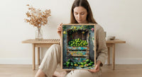 Byron Bay Avocado Art Print, Rustic Market Home Decor - Green Farm Town Summer Scenery