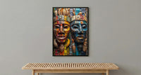 Samoa Carving Market Town Poster, Wooden Mask Home Decor - Tropical Island Town Summer Vibe