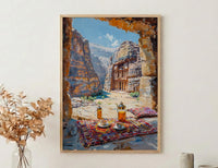 Petra Window Poster, The Treasury Decor - Red Rock Cave Landscape