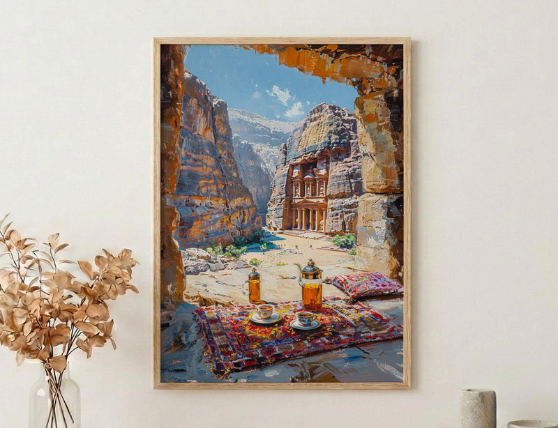 Petra Window Poster, The Treasury Decor - Red Rock Cave Landscape