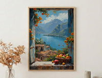 Guatemala Window Art Print, Lake Atitlan Decor - Tropical Fruit Landscape