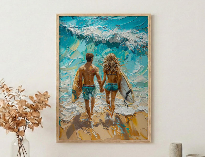 Byron Bay Surf Ocean Poster, Summer Travel Home Decor - Vibrant Australia Beach Summer Escape