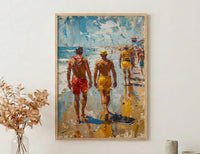 Gold Coast Beach Art Print, Australia Lifeguard Home Decor - Bright Sunny Coast Summer Landscape