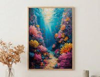 Great Barrier Reef Ocean Poster, Colorful Coral Home Decor - Australia Reef Nature Summer Beauty