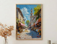 Salamanca Market Tent City Poster, Sandstone Town Home Decor - Australia City Bright Summer Escape