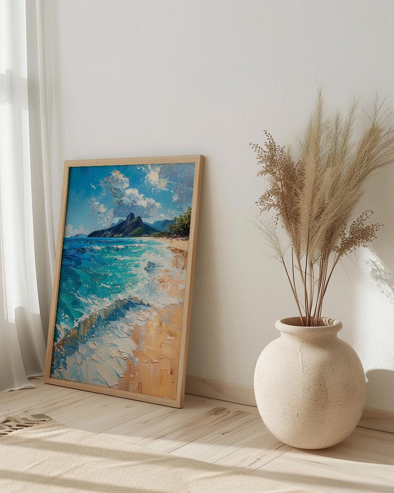 Copacabana Beach Art, Brazil Summer Decor - Rio Ocean Print