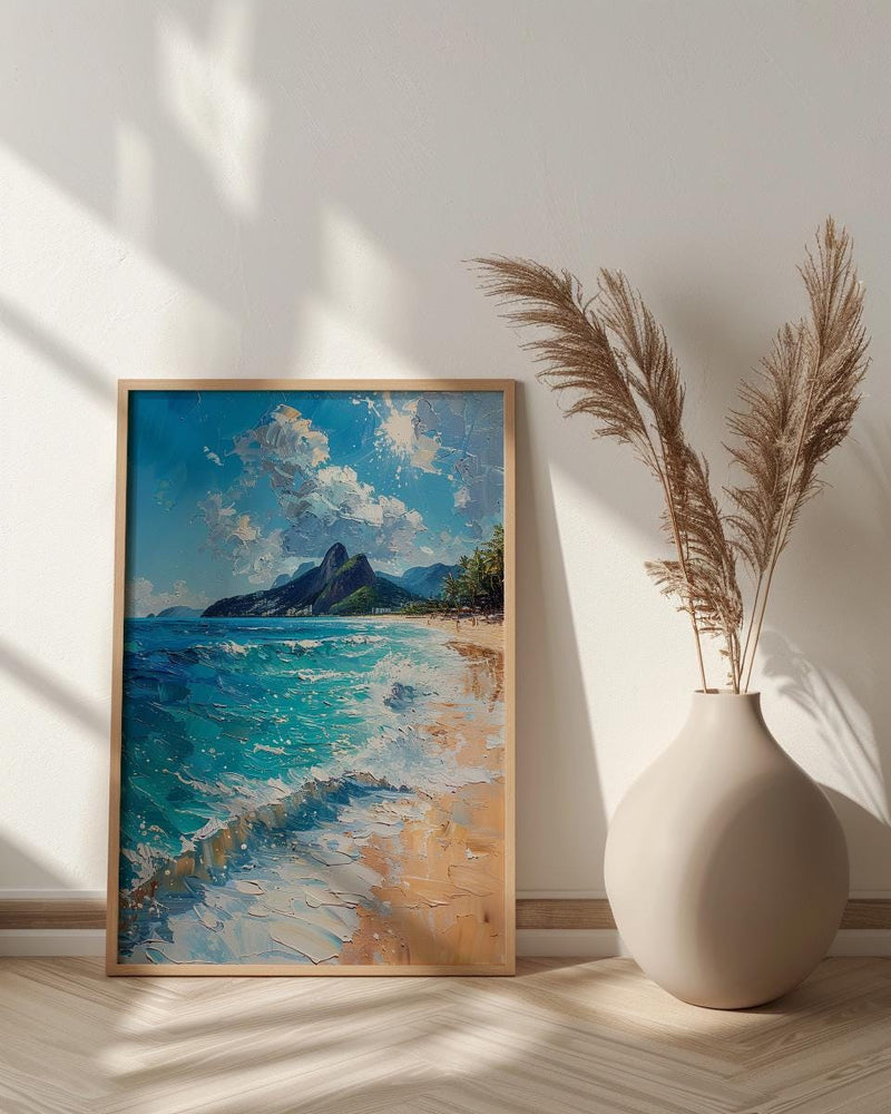 Copacabana Beach Art, Brazil Summer Decor - Rio Ocean Print