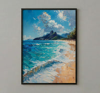 Copacabana Beach Art, Brazil Summer Decor - Rio Ocean Print