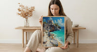 Tulum Ruins Poster, Mexico Beach Wall Decor - Mayan Stone Art