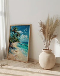San Andres Art Print, Colombia Beach Decor - Tropical Palm