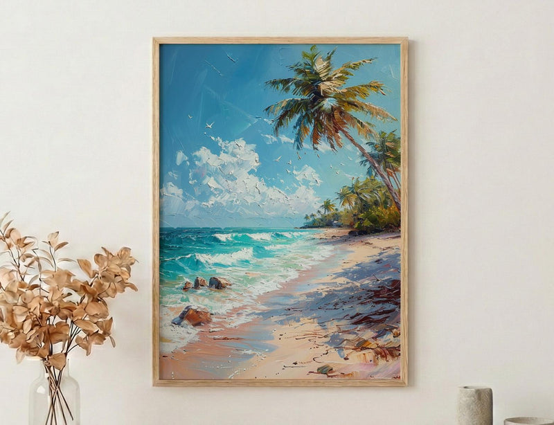 Punta Cana Wall Art, Dominican Beach Decor - Blue Ocean Poster