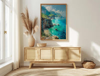Fernando Noronha Art, Brazil Cliff Decor - Emerald Ocean