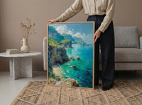 Fernando Noronha Art, Brazil Cliff Decor - Emerald Ocean