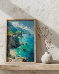 Fernando Noronha Art, Brazil Cliff Decor - Emerald Ocean