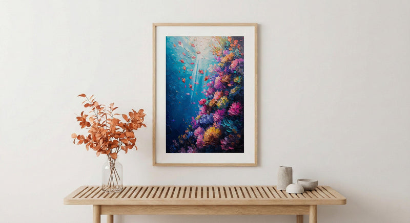 Roatan Coral Reef Art Print, Honduras Travel Decor - Ocean Wall Art