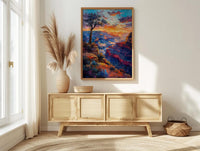 Grand Canyon Wall Art, Arizona Desert Travel Decor - Vibrant Orange Sunset Rock Formation