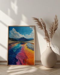 Yellowstone National Park Poster, Grand Prismatic Spring Decor - Colorful Rainbow Summer Nature Art