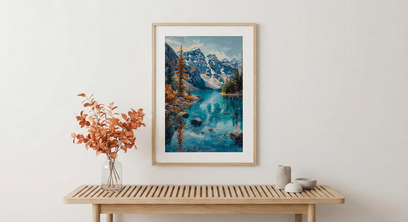 Banff Moraine Lake Art Print, Canadian Rocky Mountain Decor - Turquoise Water Summer Landscape