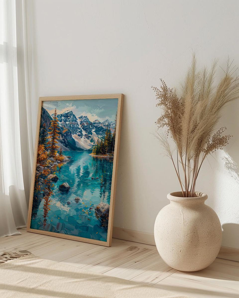 Banff Moraine Lake Art Print, Canadian Rocky Mountain Decor - Turquoise Water Summer Landscape