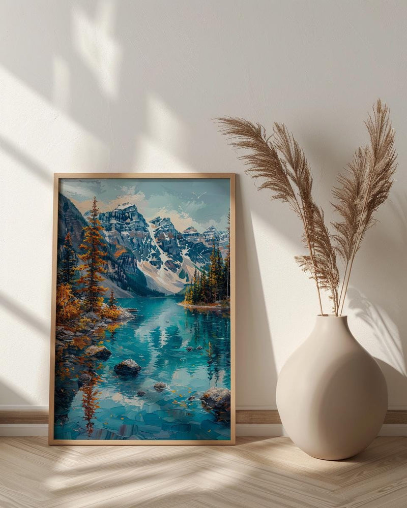 Banff Moraine Lake Art Print, Canadian Rocky Mountain Decor - Turquoise Water Summer Landscape