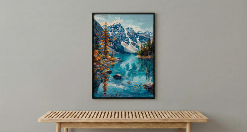 Banff Moraine Lake Art Print, Canadian Rocky Mountain Decor - Turquoise Water Summer Landscape