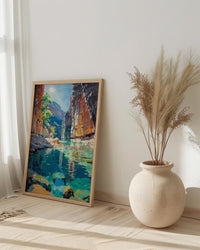 Zion National Park Wall Art, The Narrows Canyon Decor - Red Sandstone River Summer