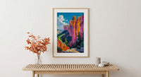 Bryce Canyon National Park Poster, Orange Hoodoo Rock Decor - Vibrant Summer Morning Landscape