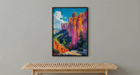 Bryce Canyon National Park Poster, Orange Hoodoo Rock Decor - Vibrant Summer Morning Landscape