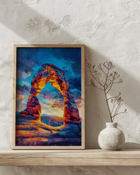 Arches National Park Wall Art, Utah Delicate Arch Decor - Bright Orange Sunset Landscape