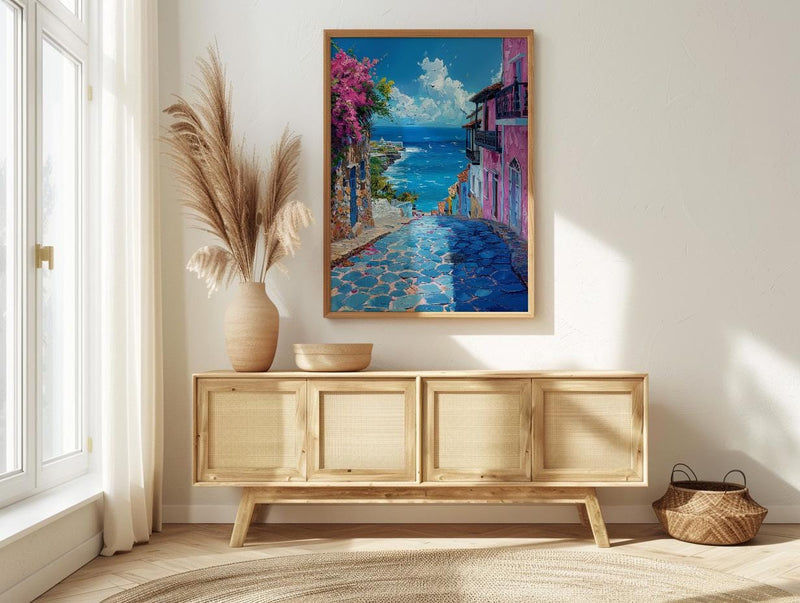 San Juan Art Print, Puerto Rico Wall Decor - Blue Door Poster
