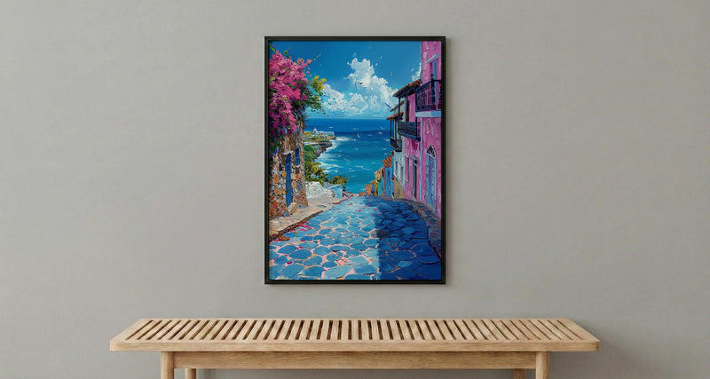San Juan Art Print, Puerto Rico Wall Decor - Blue Door Poster