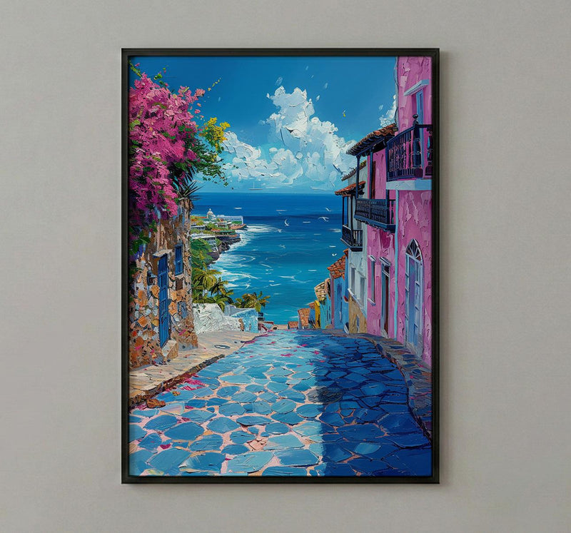 San Juan Art Print, Puerto Rico Wall Decor - Blue Door Poster