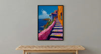 Valparaiso Wall Art, Chile Street Decor - Colorful Stairs