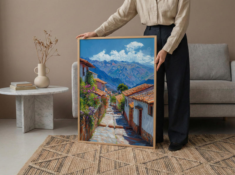 Cusco Stone Wall Art, Peru City Decor - Inca Street Print